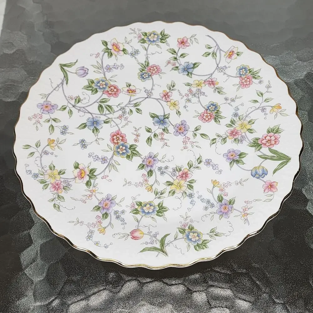 Floral Gold Rimmed plate Andrea by Sadek